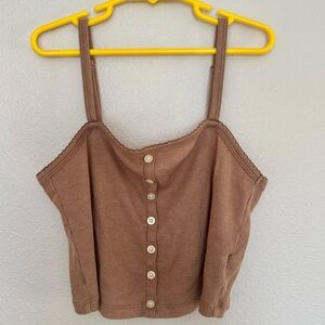Brown American Eagle Crop Top Tank